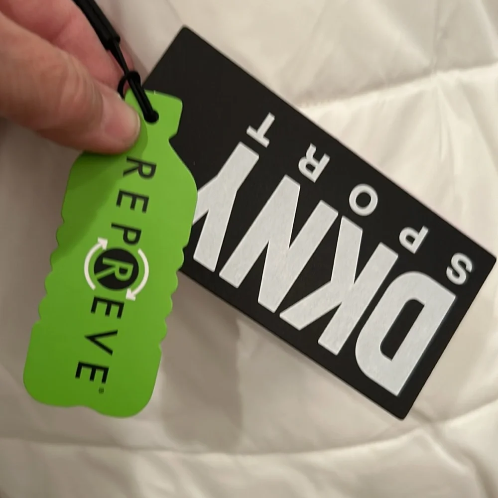 NWT DKNY Women's Sport Colorblock Logo Puffer W/Removeable Hood Down Alternative - Picture 12 of 13